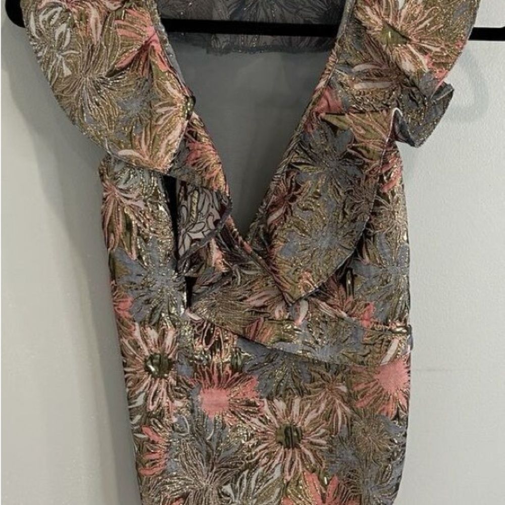 Victoria's Secret Pink and gray Floral Bodysuit